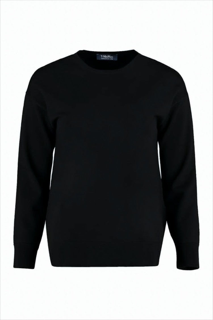Max Mara Fitted Black Sweater With Ribbed Cuffs