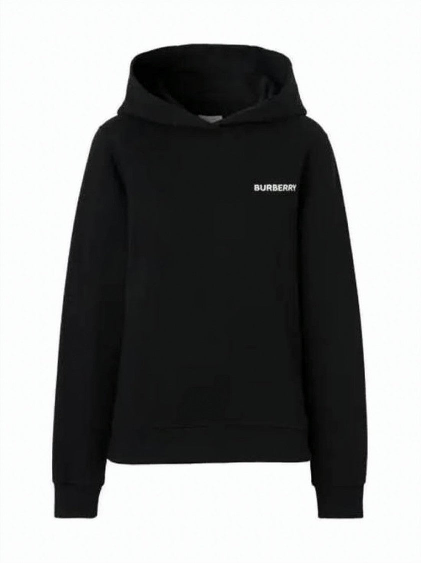 Burberry Minimalist Black Hoodie With Signature Logo
