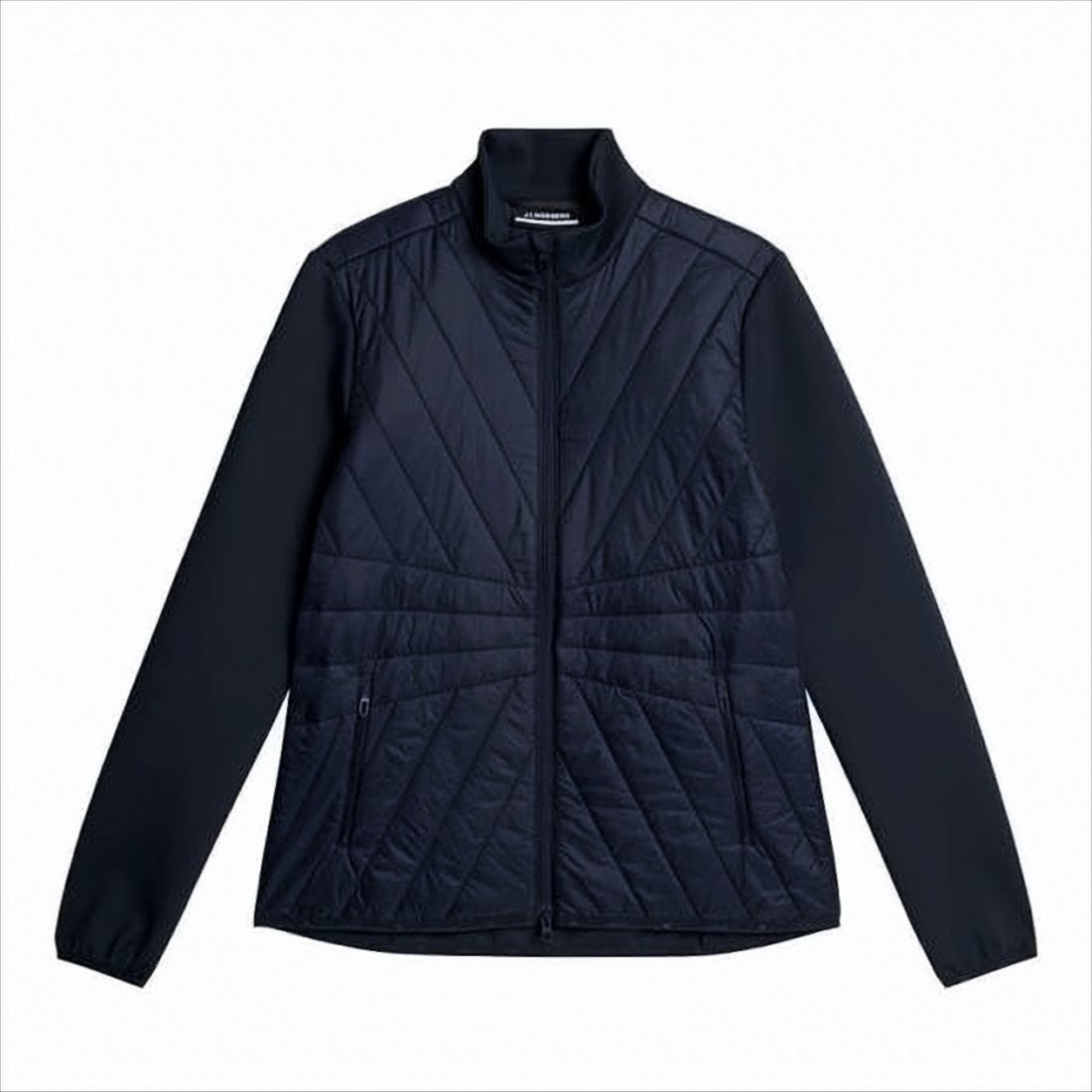 J Lindeberg Quilted Blue Jacket With Stand Collar