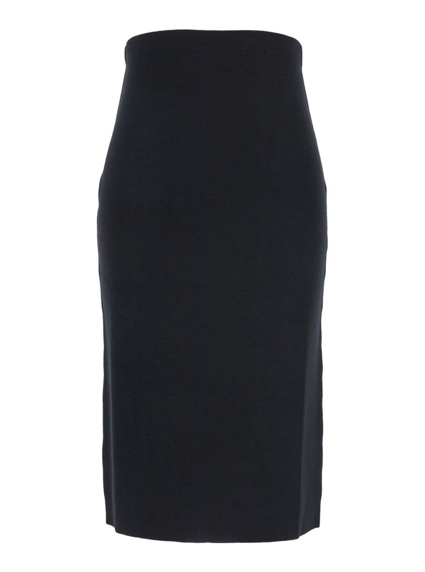 Semi Couture Form-Fitting Black Midi Skirt