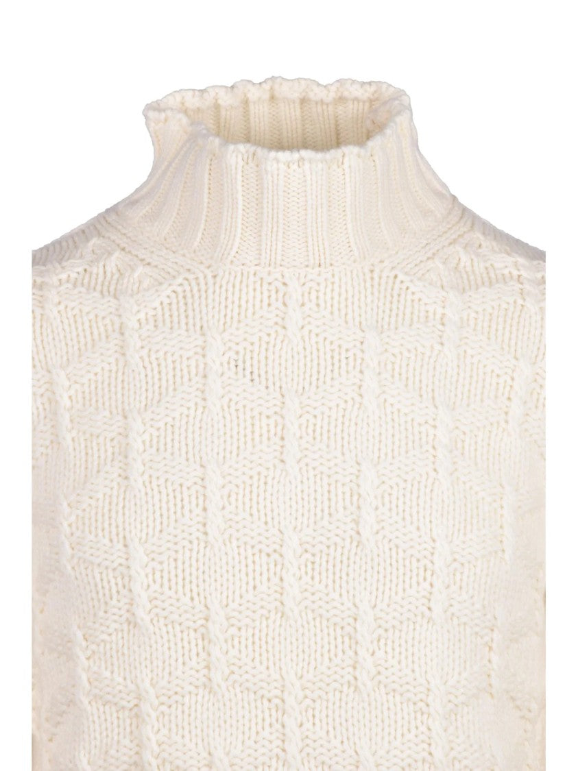 Kangra Textured Knit Turtleneck Sweater With Volcano High Neck Design