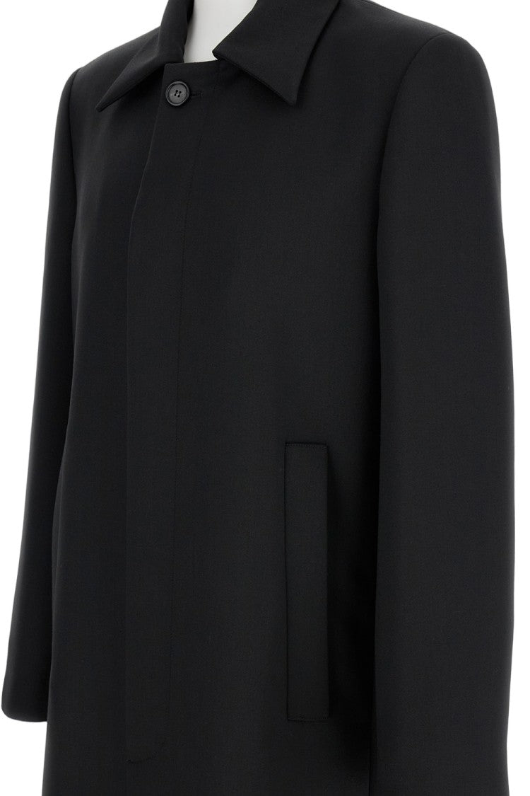 Mm6 By Maison Margiela Black Tailored Coat With Classic Collar