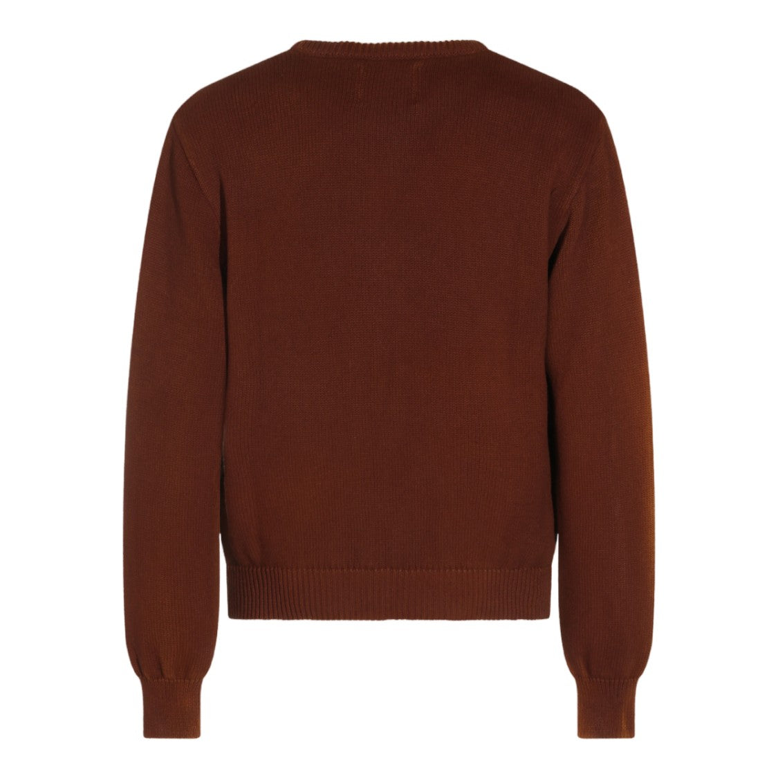 Arte Antwerp Ribbed Crew Neck Sweater In Rich Brown Tone