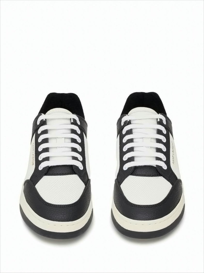 Saint Laurent Low-Top Sneakers With Calf Leather Panels