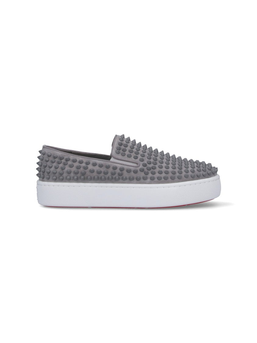 Christian Louboutin Spikeboat' Sneakers – Gray