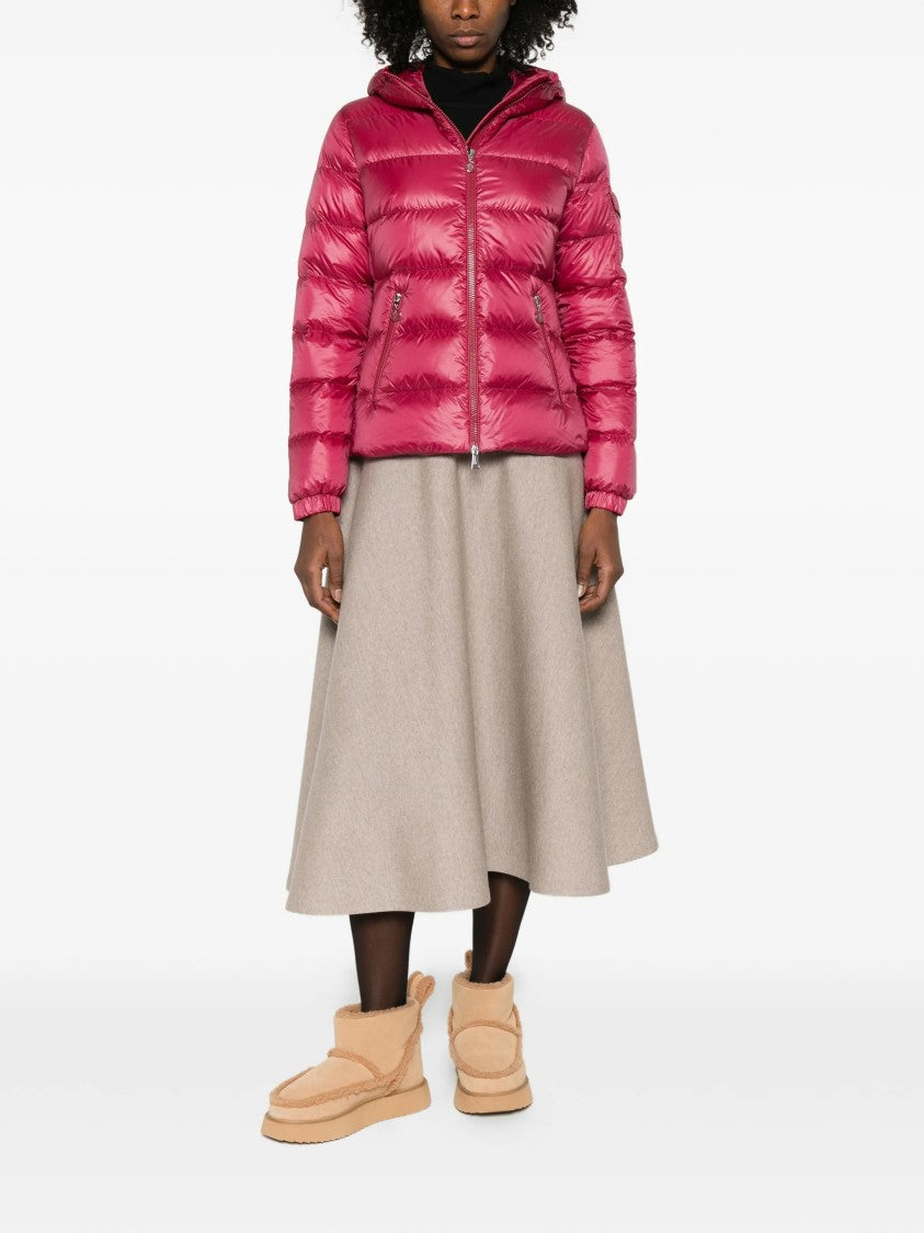 Moncler Red Glesse Quilted Cropped Jacket