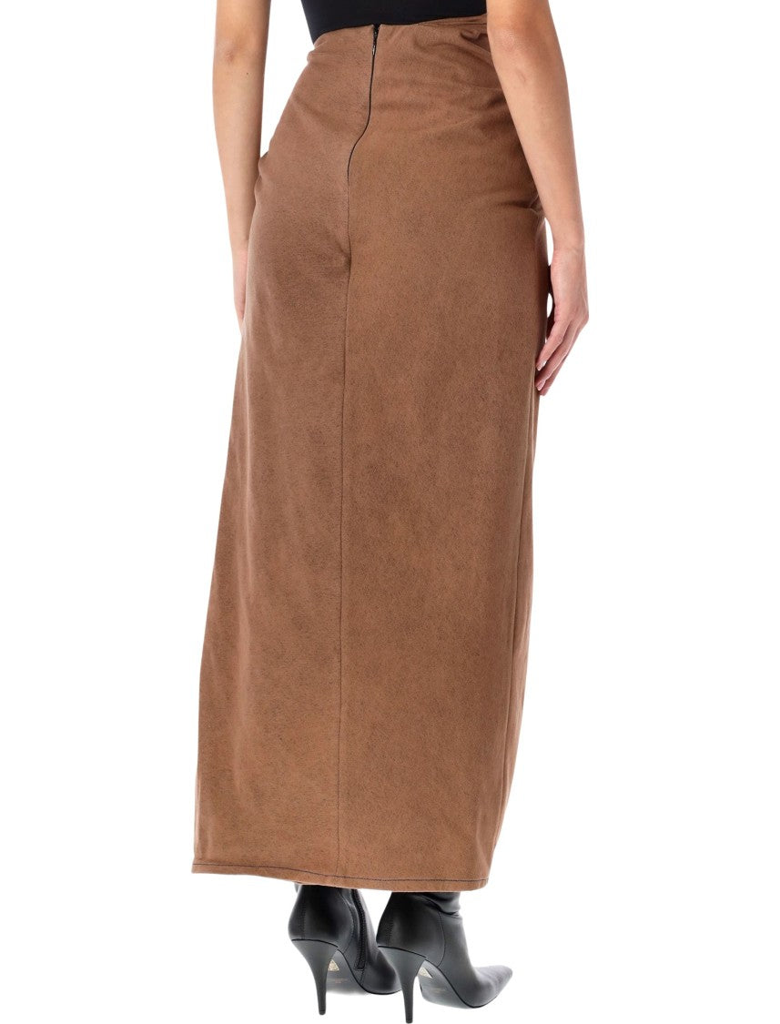 Diesel Draped Wrap Design Midi Skirt With High Slit