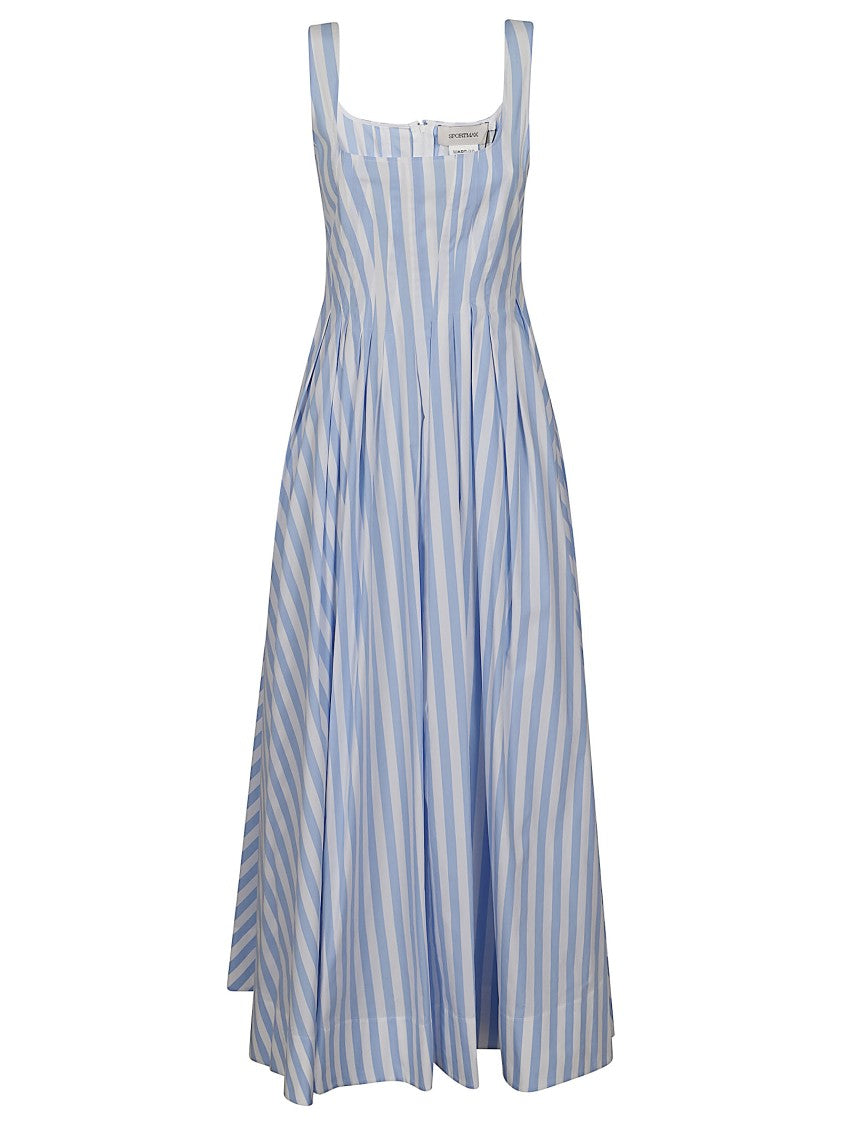Sportmax Striped Cotton Poplin Flare Dress