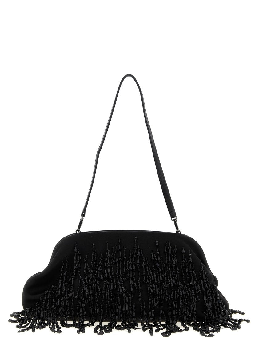 Alberta Ferretti Intricately Embellished Satin Clutch With Chain Strap