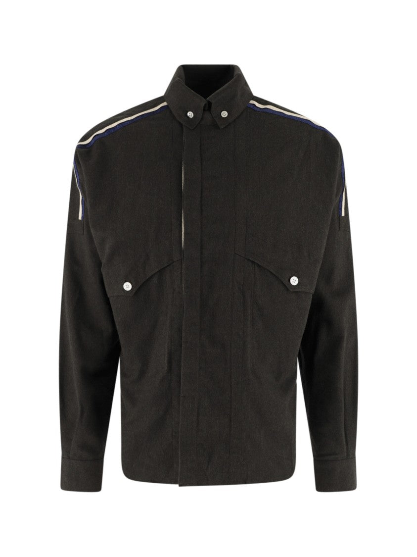Kiko Kostadinov Beige Cropped Boxy Structured Shirt