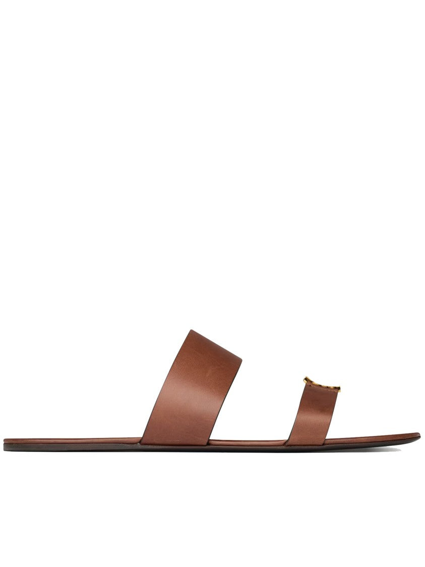 Saint Laurent Black/Brown Sandali Babylone Flat Sandals