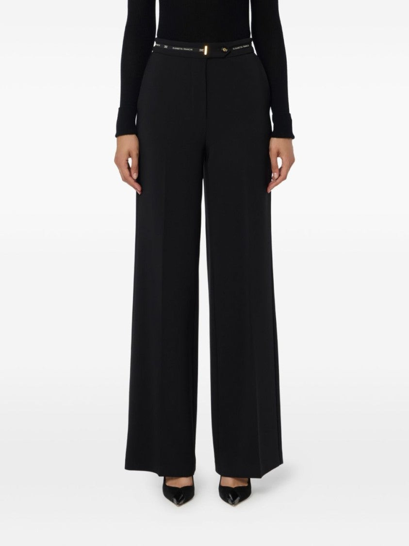 Elisabetta Franchi Wide-Leg Tailored Pants With High Waist