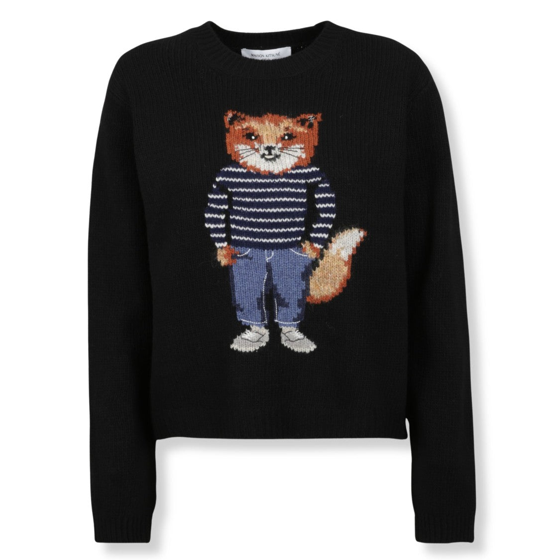 Maison Kitsuné Dressed Fox Intarsia Black Jumper