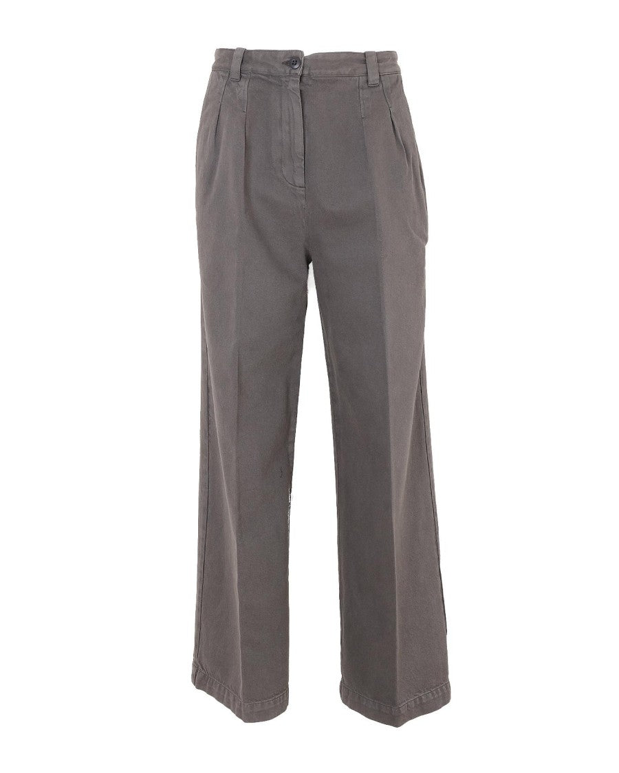 A.P.C. High-Rise Wide-Leg Trousers With Permanent Creases