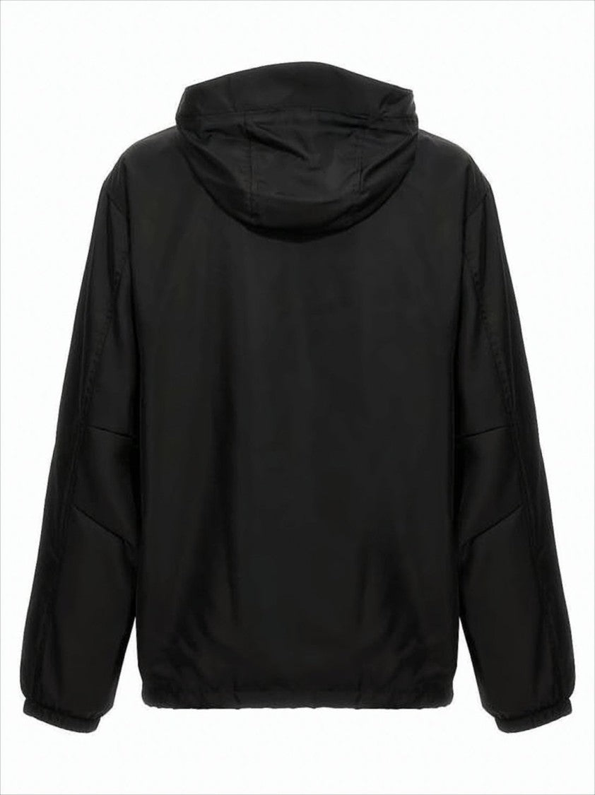 Givenchy Black Minimalist Givenchy Hooded Jacket With Zipper Closure