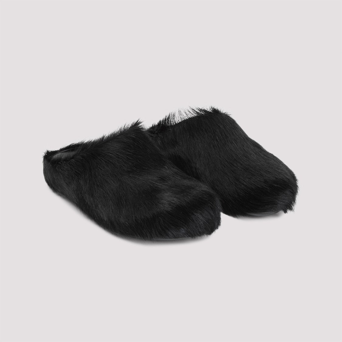 Marni Black Calf Hair Fussbett Mules