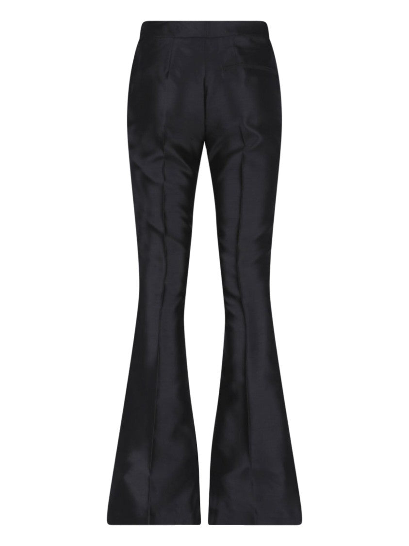 Dondup Black Silk Shantung Mid Rise Pants