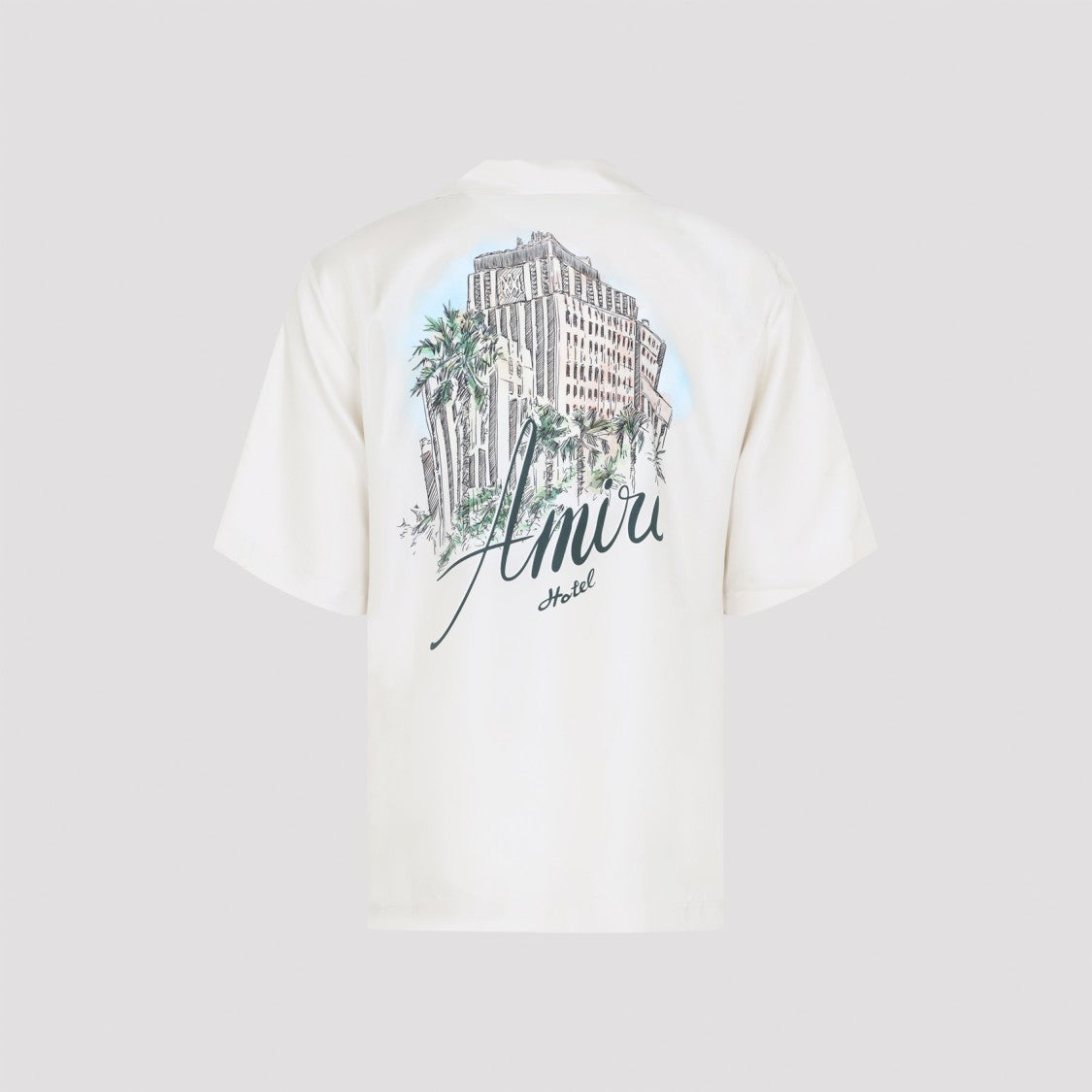 Amiri Hotel Bowling White Silk Shirt