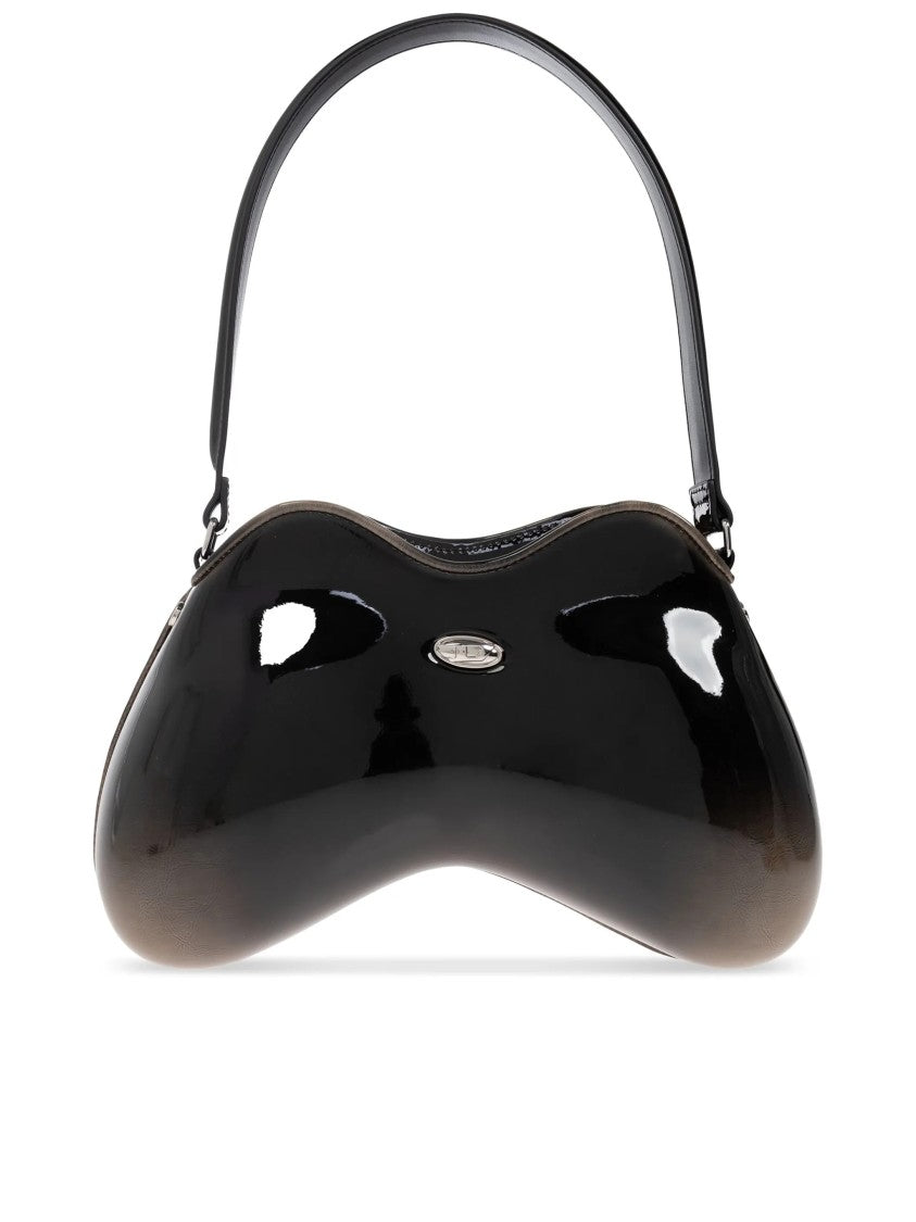Diesel Black Play Double-D Sculptural Glossy Handbag