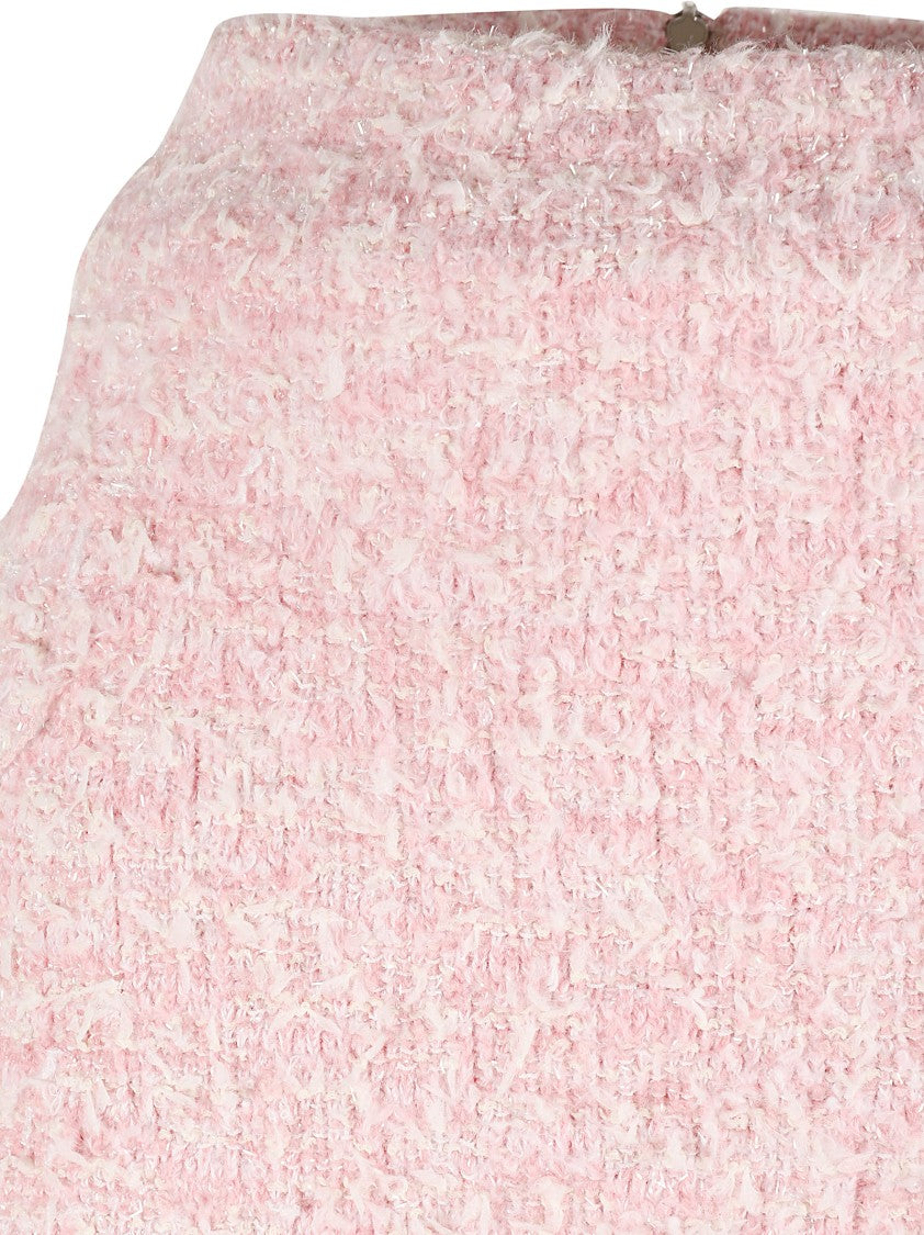 Balenciaga Textured Pink Skirt With Fitted Silhouette