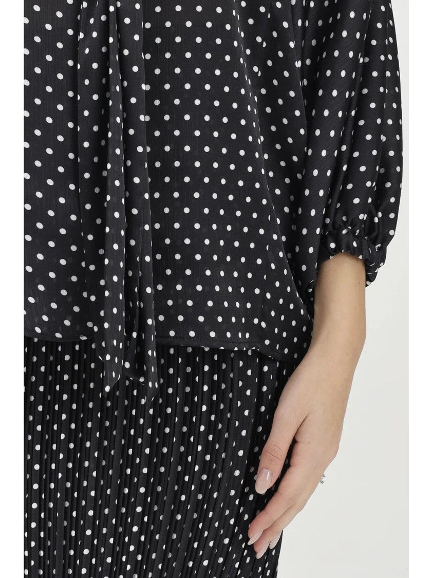 Simona Corsellini Black Polyester Satin Blouse