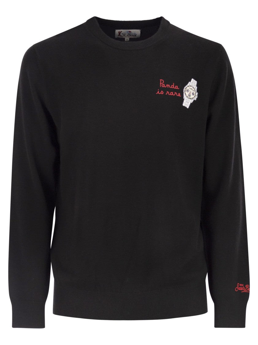 Mc2 Saint Barth Crew Neck Jumper With Chest Embroidery