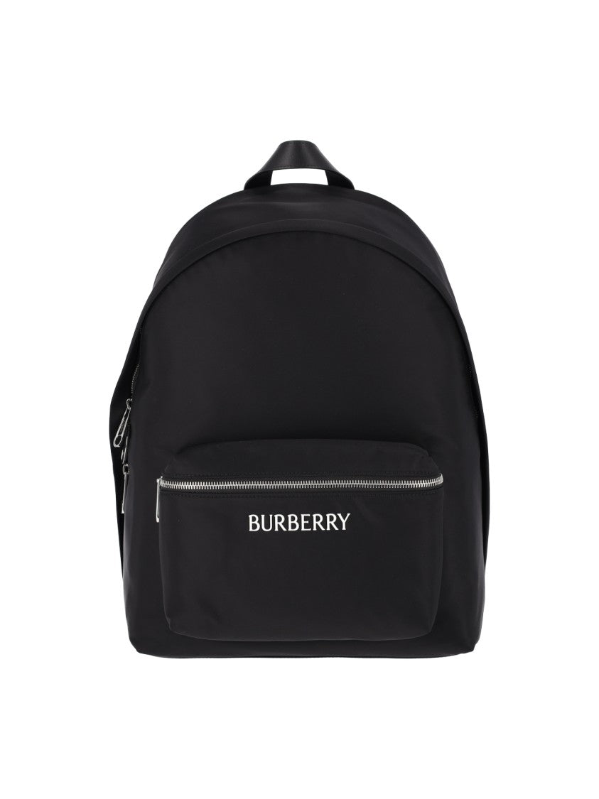 Burberry Black Fabric Logo Backpack