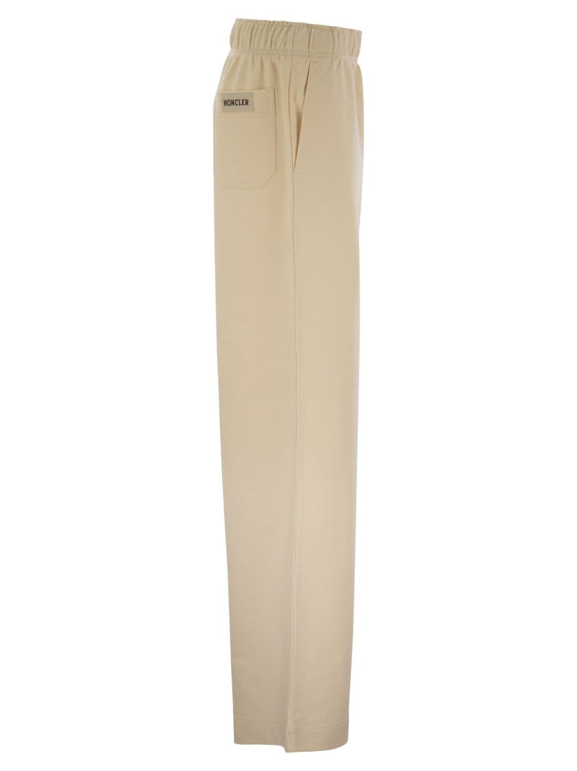 Moncler Wide-Leg Cotton Sport Pants