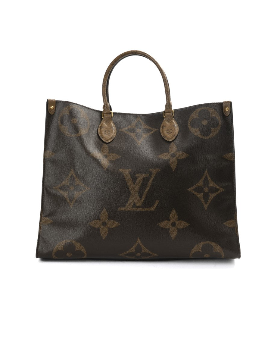 Louis Vuitton Brown Monogram Reverse Onthego Gm Canvas Tote Bag