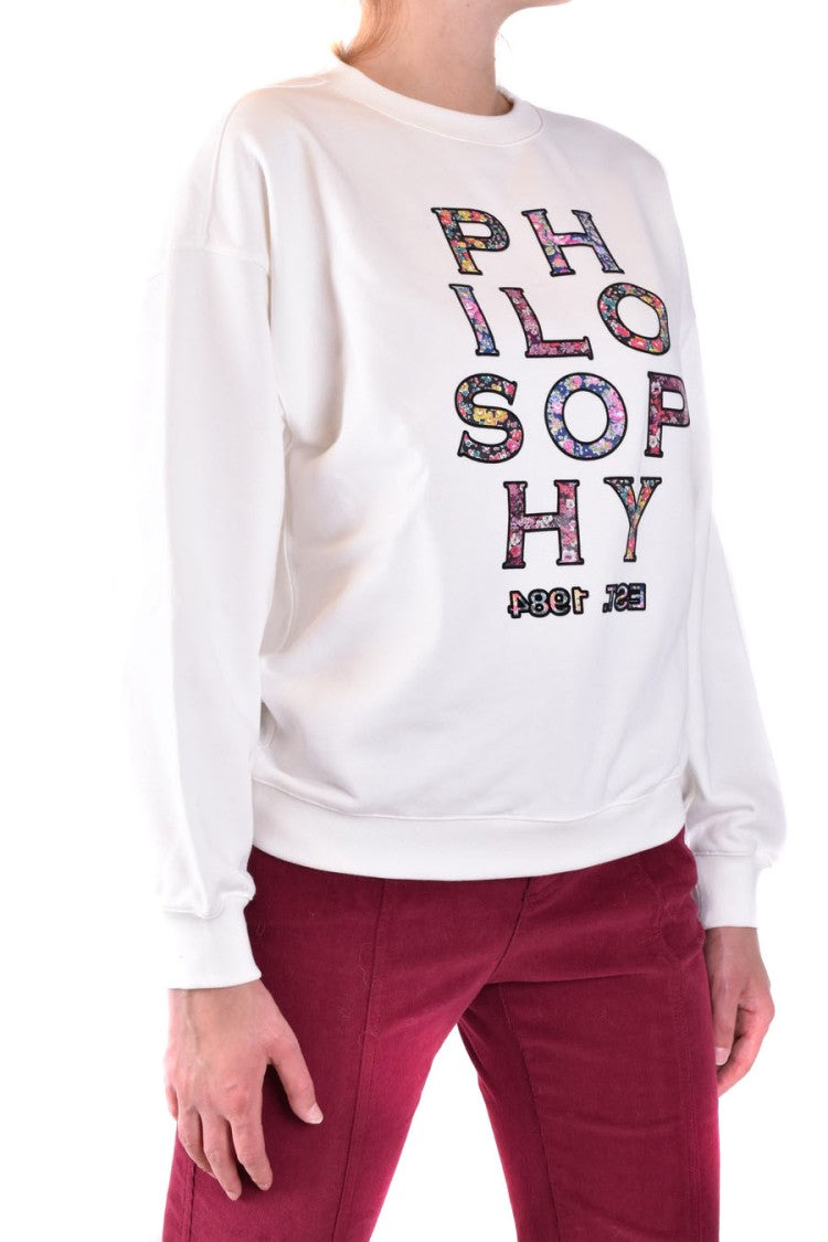 Philosophy Di Lorenzo Serafini Relaxed-Fit Cotton Sweatshirt With Multicolor Floral Pattern