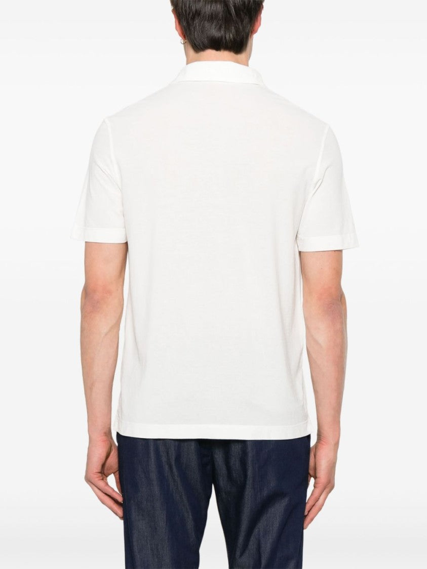 Drumohr White Classic Logo Polo Shirt