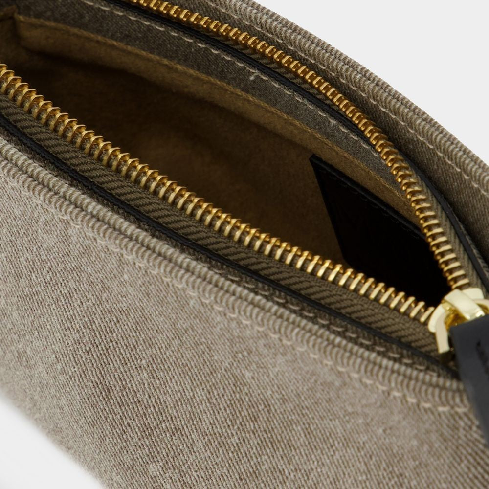 Manu Atelier Mini Curve Hobo Bag - Grey/Black - Denim