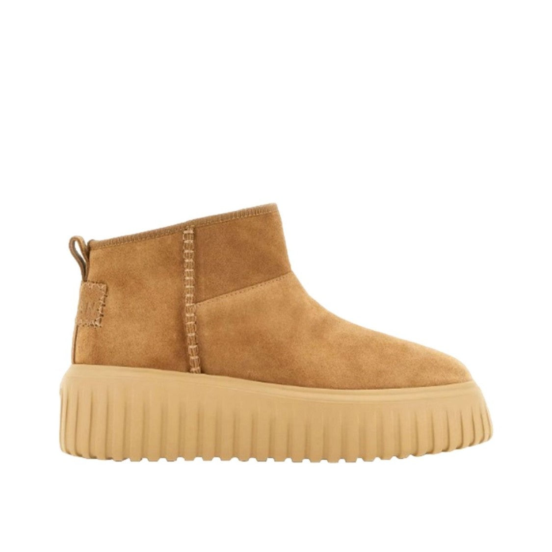 Hogan Camel Suede Ankle Boots With Chunky Sole