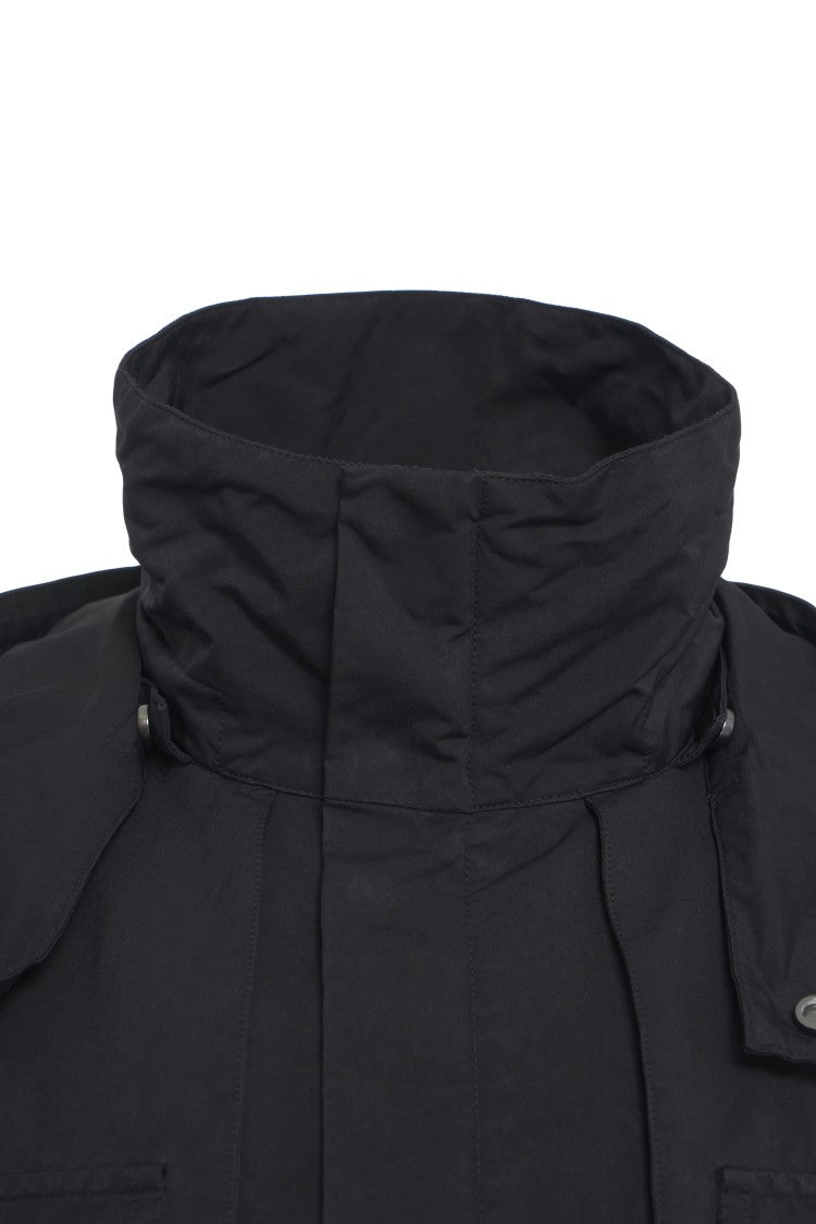 Add Long Black Parka With Detachable Hood
