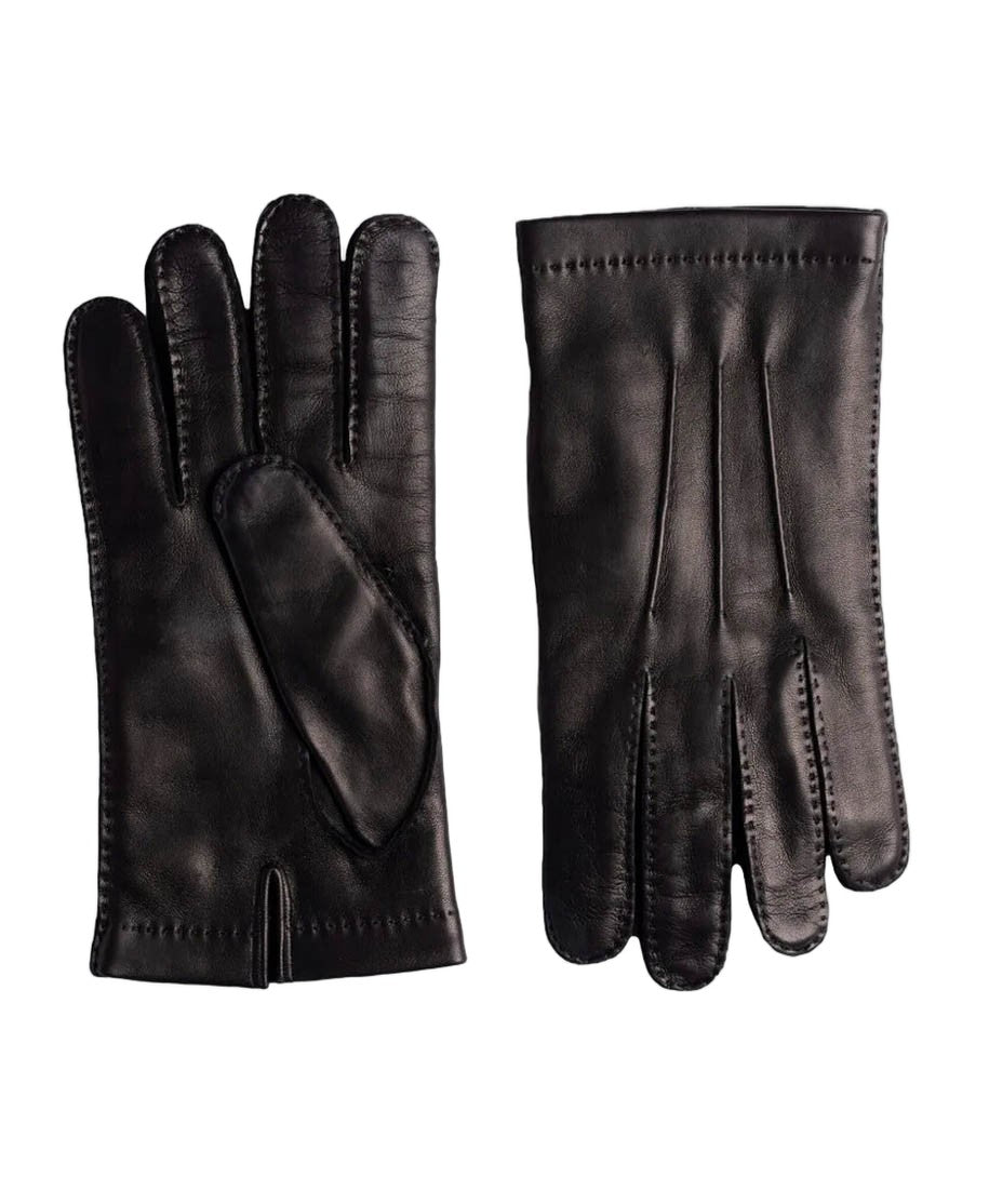Mario Portolano Black Gloves With Tailored Design