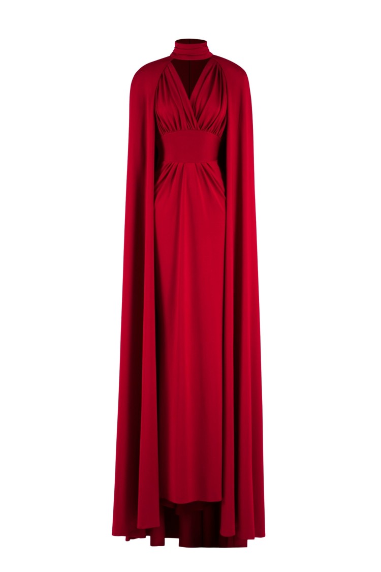 Saiid Kobeisy Jersey Dress With Cape