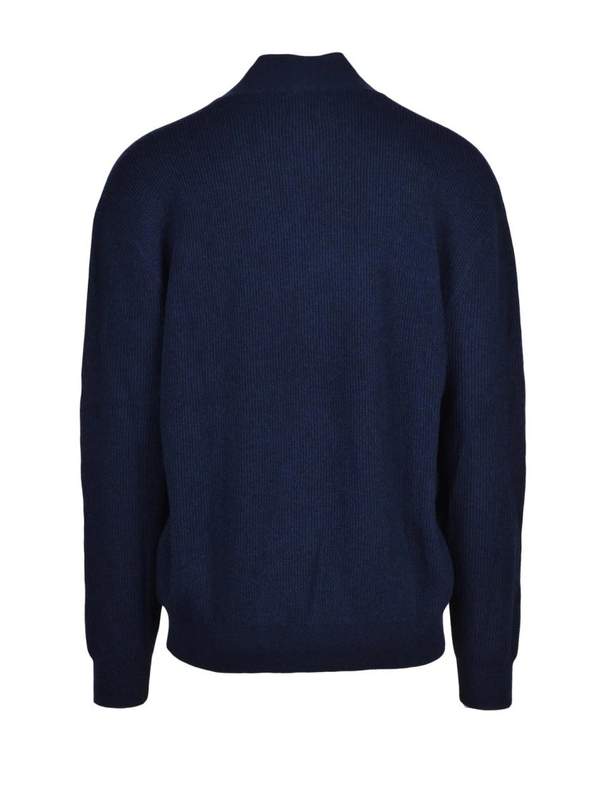 Liu Jo Blue Wool-Cashmere Asymmetrical Cardigan