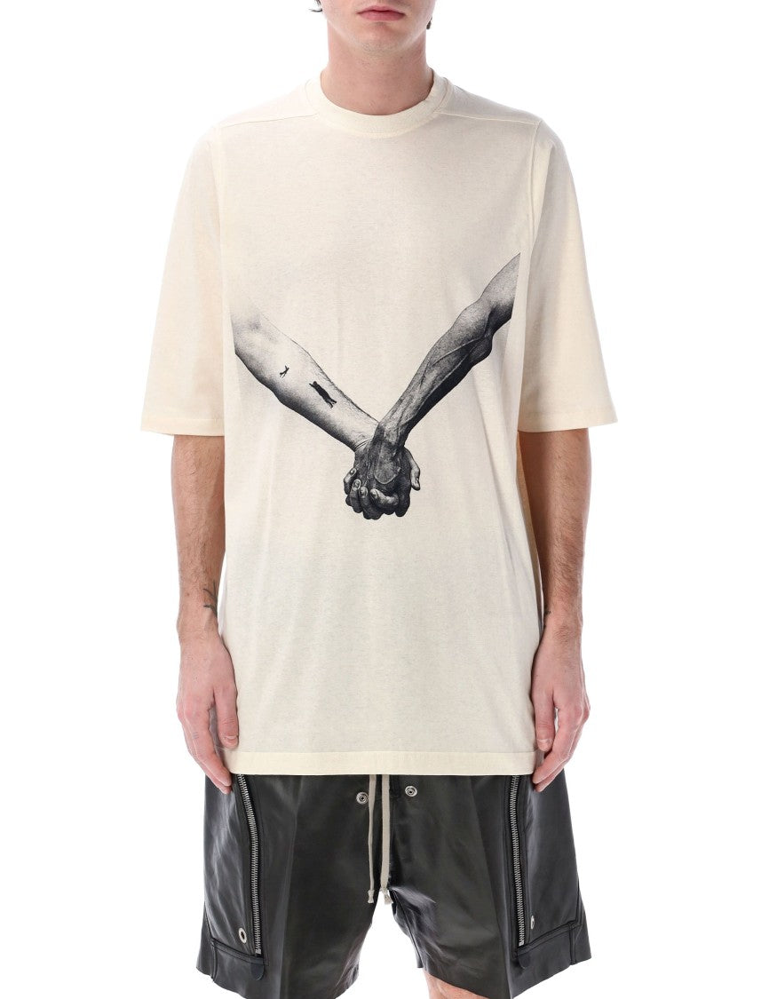 Rick Owens Oversized Cotton T-Shirt With Graphic Print