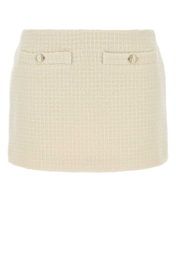 Gucci Ivory Tweed Mini Skirt