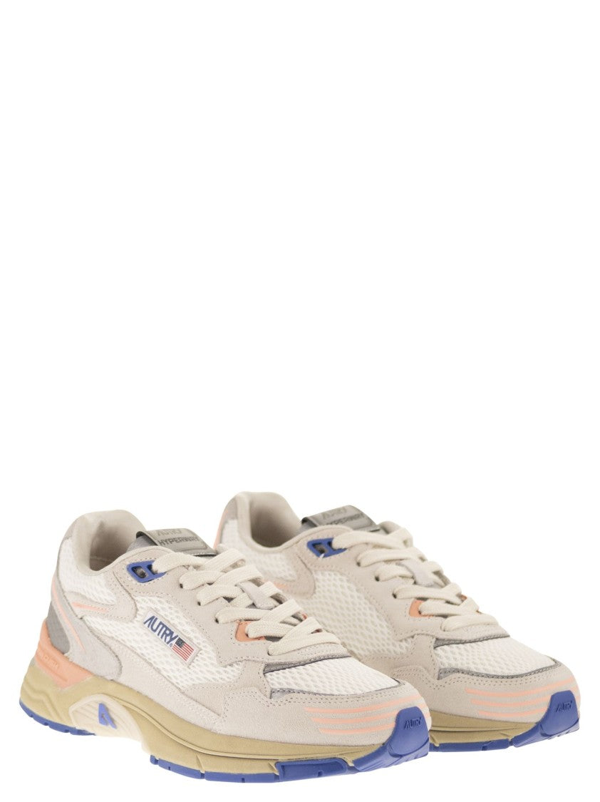 Autry Hyperway Low Mesh/Suede Wht/Peach Pnk