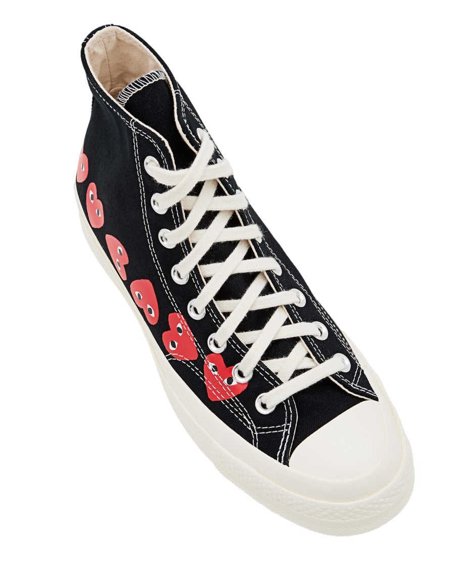 Comme Des Garçons Black High-Top Canvas Rubber Sneakers