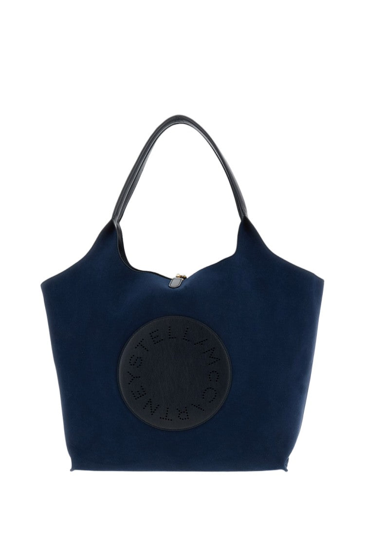 Stella Mccartney Blue Reversible Faux Leather Faux Suede Tote Bag