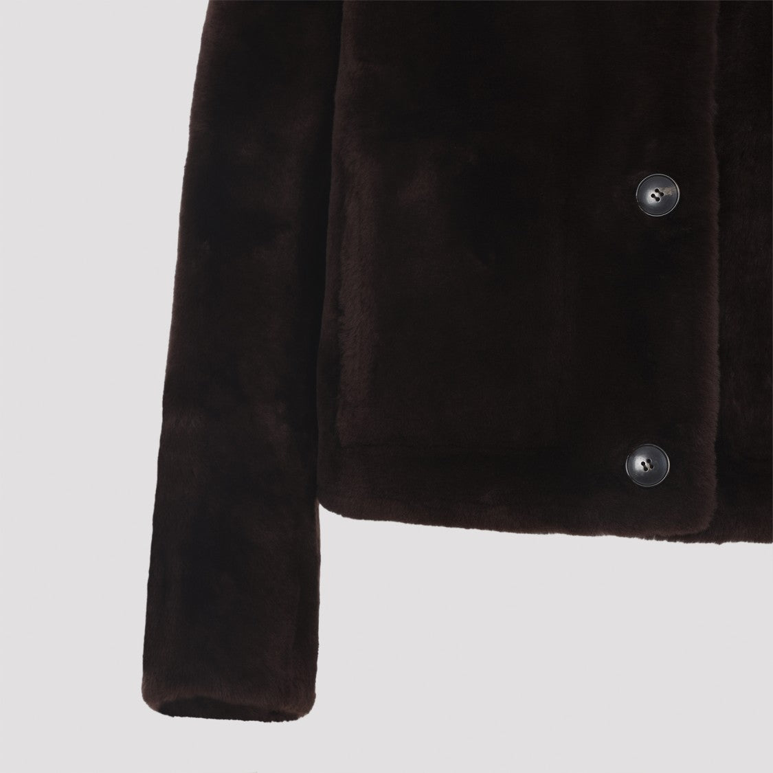 Yves Salomon Deep Grenat Lamb Shearling Jacket With Pointed Collar