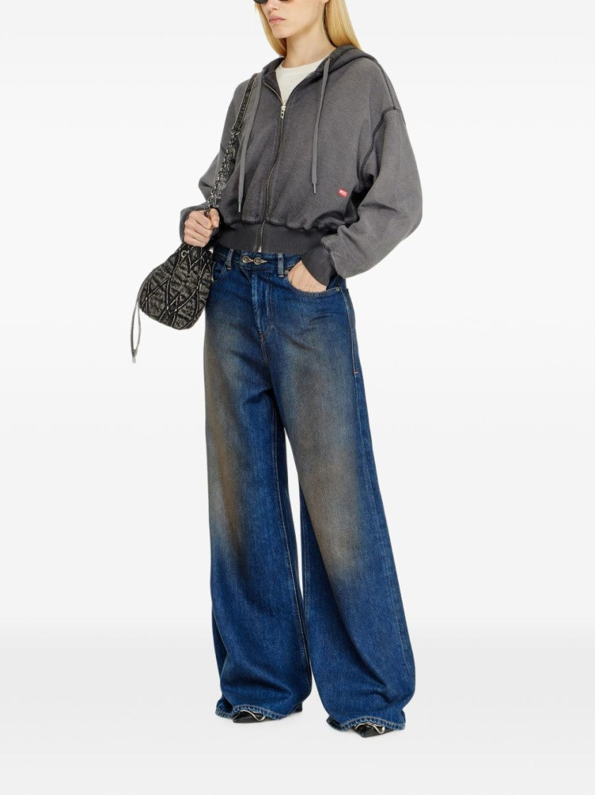 Diesel High-Waisted Wide-Leg Jeans With Vintage-Inspired Wash