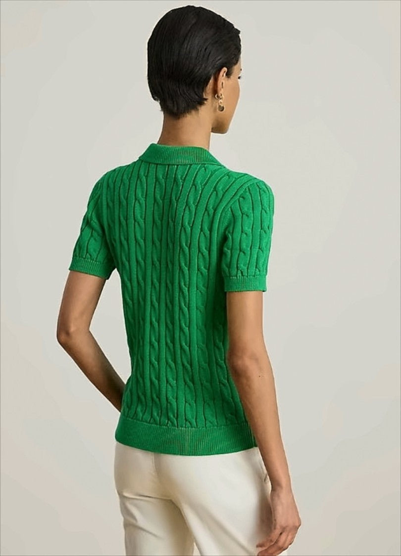 Polo Ralph Lauren Cable-Knit Cotton Polo Shirt