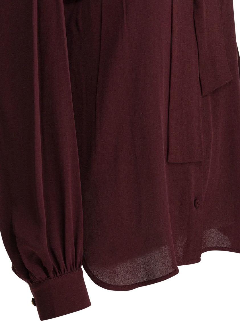 Max Mara Silk Charmeuse Blouse With Neck Tie