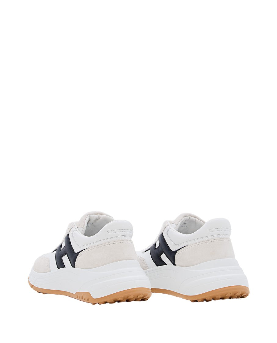 Hogan Leather Lace-Up Sneakers With Suede Accents And Bold Logo Detail