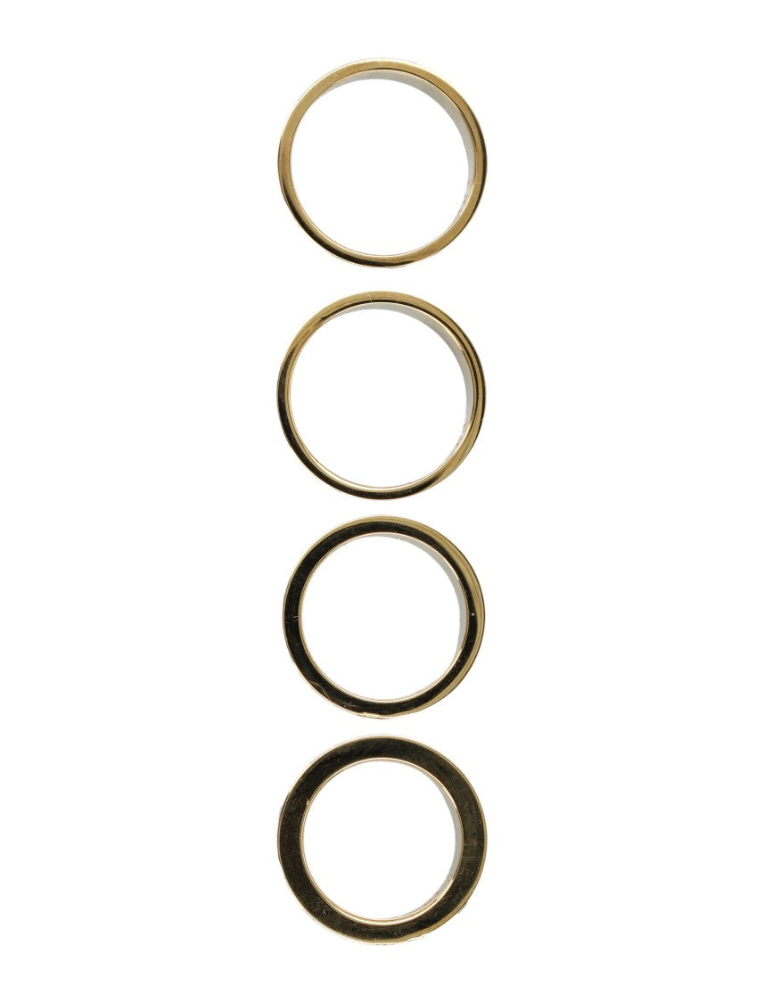 Mm6 By Maison Margiela 4 Ring Sculptural Gold Stacked Numeric Rings Set