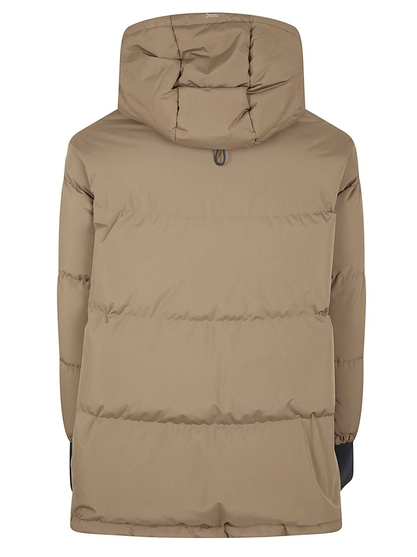 Herno Padded Down Coat With High Collar And Hood