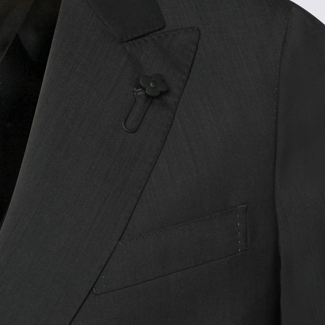Lardini Double-Breasted Black Blazer With Structured Silhouette